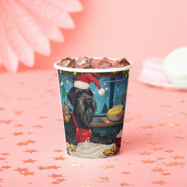 Vasos De Papel El gigante Schnauzer Holiday Baking: Navidades fes (in situ)