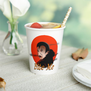Vasos De Papel El gracioso vampiro sarcástico de Halloween dice m