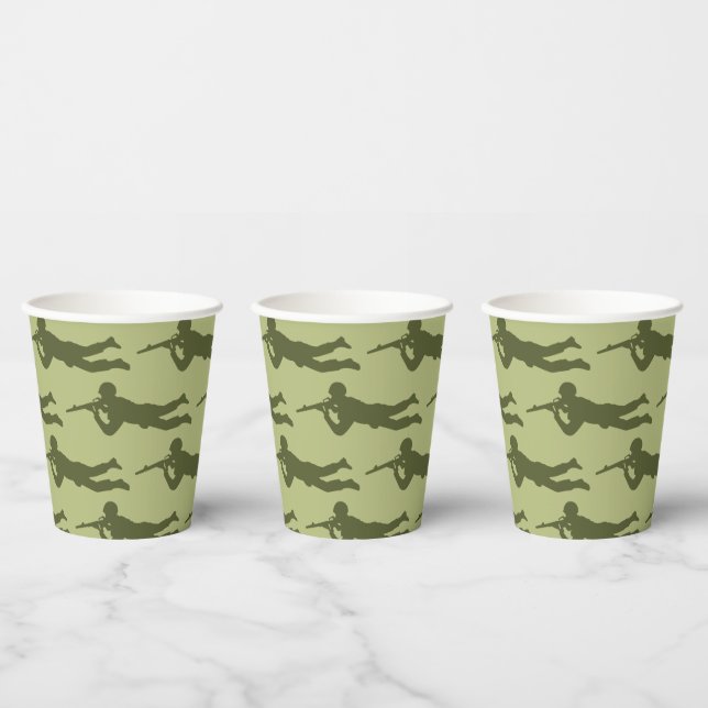 Vasos De Papel El hombre del ejército verde: la rosa del francoti (Multi)