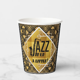 Vasos De Papel El jazz Art Deco levanta la boca al Fiesta de la v