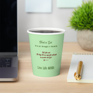 Vasos De Papel El levantamiento espiritual verde versaliza la fe