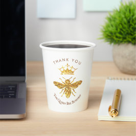 Vasos De Papel el logo de la abeja reina