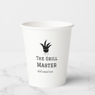 Vasos De Papel El maestro de la parrilla agregue el nombre de la