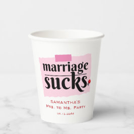 Vasos De Papel ¡El matrimonio es un asco! Divorcio gracioso Fiest