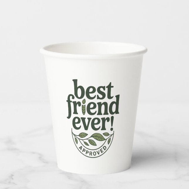 Vasos De Papel ¡El mejor amigo de todos! Aprobado - Diseño de tex (Anverso)