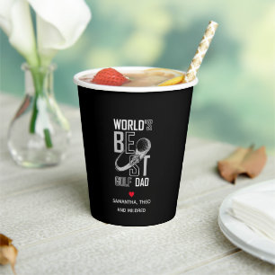 Vasos De Papel El mejor papá de golf del mundo   Regalos de papá 