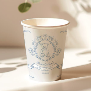 Vasos De Papel El oso de Teddy Vintage Chinoiserie Toile Ducha pa