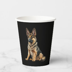 Vasos De Papel El pastor alemán Perro Kawaii.