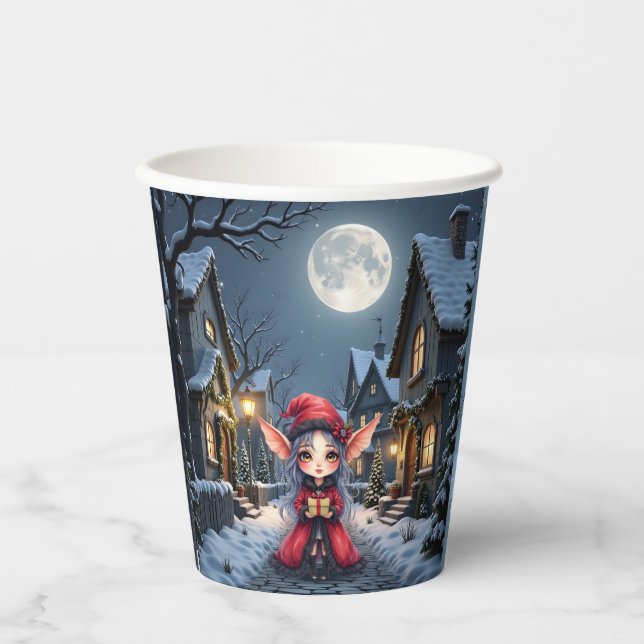 Vasos De Papel El pequeño mensajero de Navidad. (Anverso)