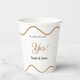 Vasos De Papel Él preguntó ella dijo que sí compromiso simple min