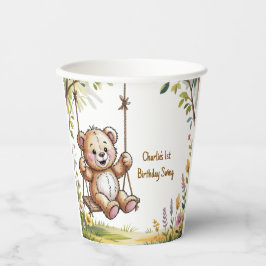 Vasos De Papel El primer Fiesta de cumpleaños de Teddy