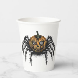 Vasos De Papel El rastreador con cabeza de calabaza
