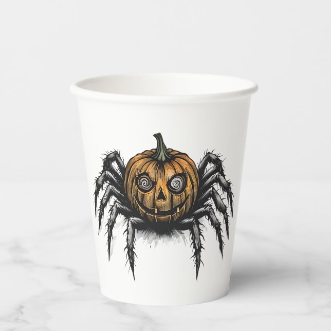 Vasos De Papel El rastreador con cabeza de calabaza (Anverso)