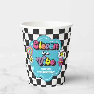 Vasos De Papel El Retro Eleven Neon 90 es un cumpleaños 11 de Vib
