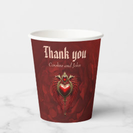 Vasos De Papel El romance vintage con el corazón y las alas.