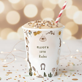 Vasos De Papel El salvaje cumpleaños del vaquero rodeo occidental
