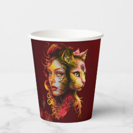 Vasos De Papel El secreto de la simbiosis de una mujer y un gato,