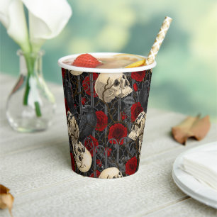 Vasos De Papel El secreto de Raven. Ilustracion gótico oscuro y m