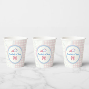 Vasos De Papel El sexo del bebé revela Baseballs o Bows
