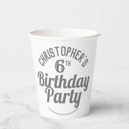 Vasos De Papel El sexto cumpleaños del niño