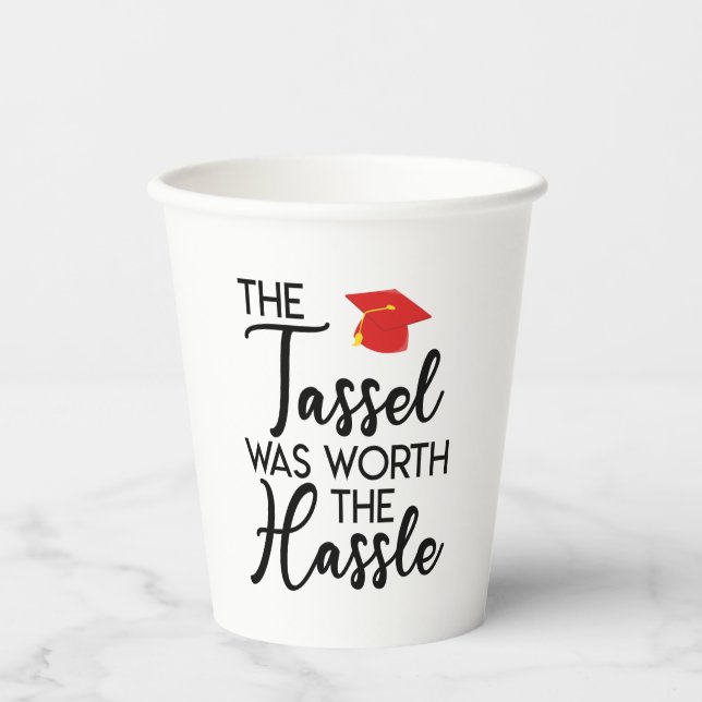 Vasos De Papel El Tassel Valía La Fiesta De Graduación De Los Dia (Anverso)