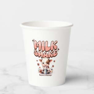 Vasos De Papel El timo de leche lindo Lover Pequeño ternera conge
