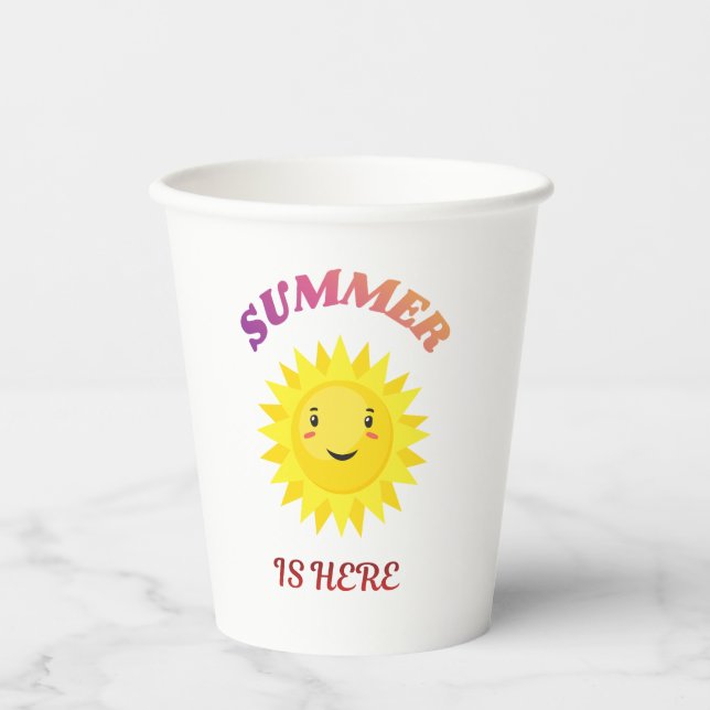 Vasos De Papel El verano está aquí  (Anverso)