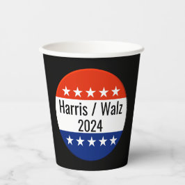 Vasos De Papel Elecciones Harris Walz 2024