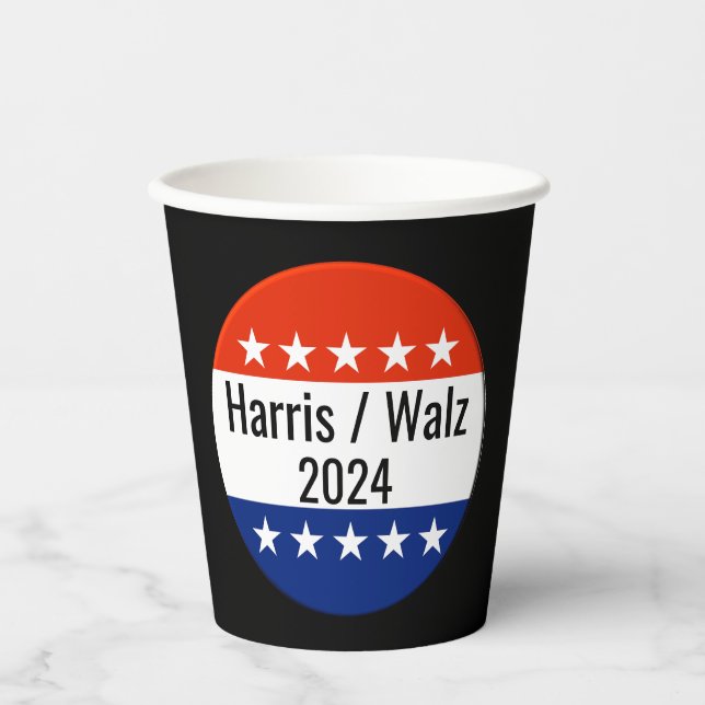 Vasos De Papel Elecciones Harris Walz 2024 (Anverso)