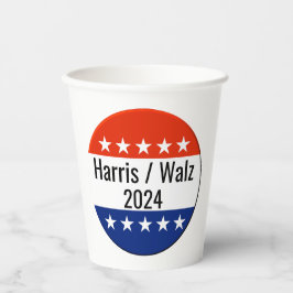 Vasos De Papel Elecciones Harris Walz 2024
