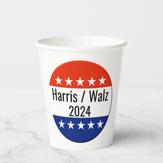 Vasos De Papel Elecciones Harris Walz 2024 (Anverso)