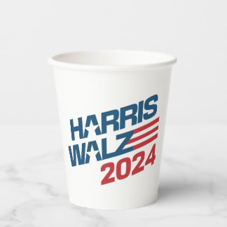 Vasos De Papel Elecciones Harris Walz 2024