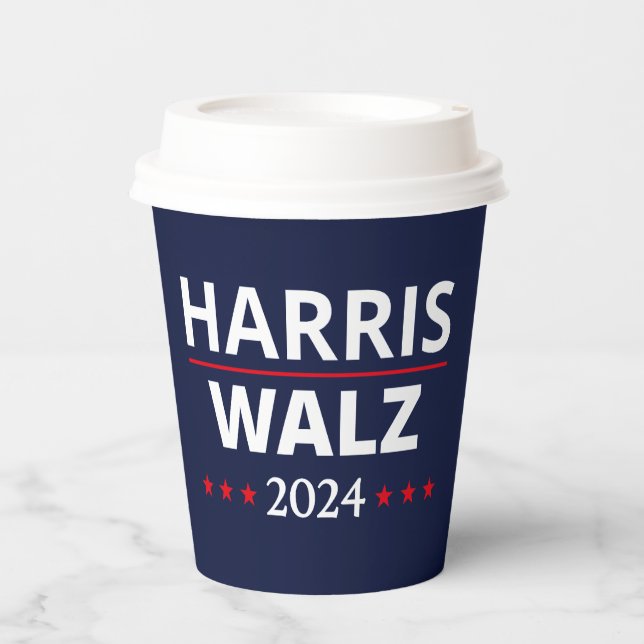Vasos De Papel Elecciones Harris Walz 2024 III (Anverso)