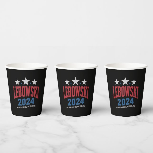 Vasos De Papel Elecciones políticas divertidas en Lebowski 2024 (Multi)