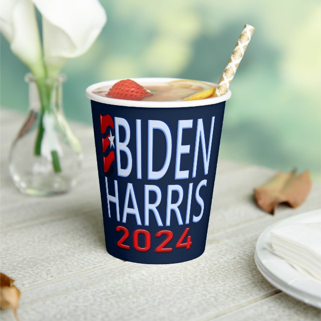 Vasos De Papel Elecciones presidenciales de Biden Harris 2024 (in situ)
