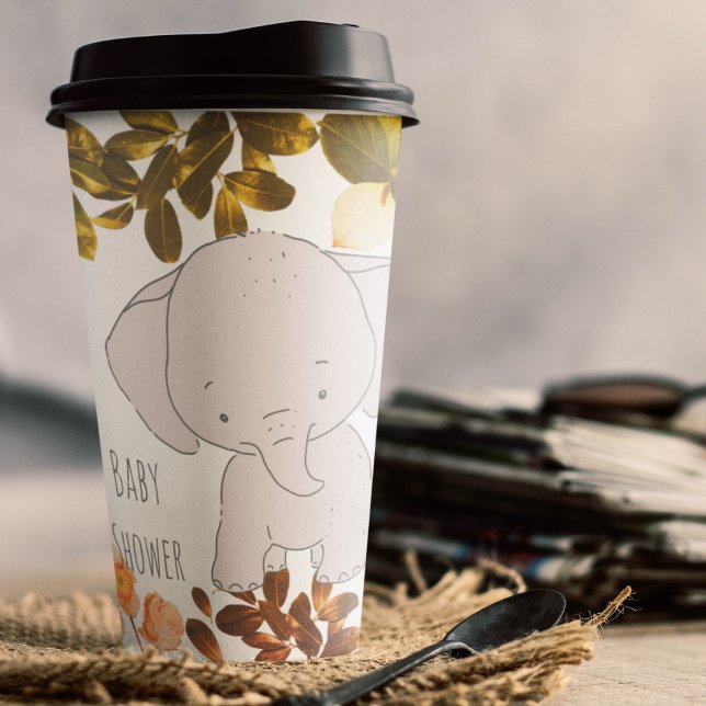Vasos De Papel Elefante bebé (baby shower elephant cartoon kids,adult party stationery, birthday party use and throw paper cups)