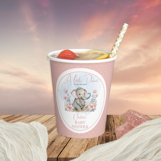 Vasos De Papel Elefante Bebé Una Pequeña Ducha Floral Chica De Ma (Subido por el creador)