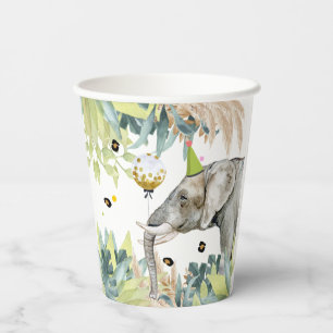Vasos De Papel Elefante Fiesta Animales Nacimiento Zoológico Safa