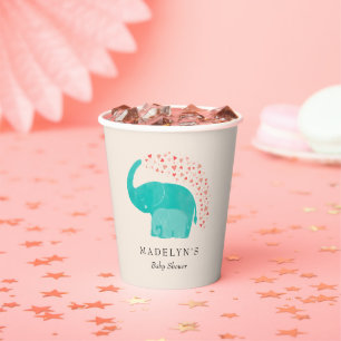 Vasos De Papel Elefante madre y ternera Baby Shower