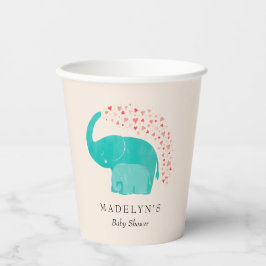 Vasos De Papel Elefante madre y ternera Baby Shower