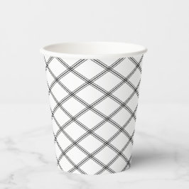 Vasos De Papel Elegancia Art Deco Blanco y Negro