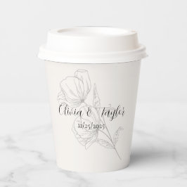 Vasos De Papel Elegancia Beige