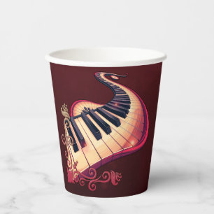 Vasos De Papel Elegancia en movimiento, el piano curvo. 