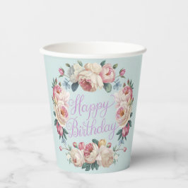 Vasos De Papel Elegancia floral