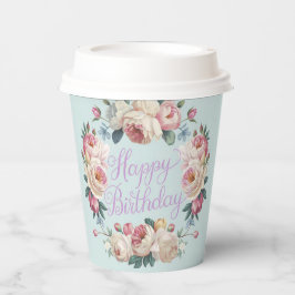 Vasos De Papel Elegancia floral