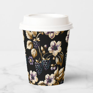 Vasos De Papel Elegancia regional otoñal Blackberry y floraciones