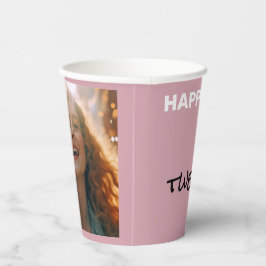 Vasos De Papel Elegancia silenciosa Rosa oxidado feliz cumpleaños