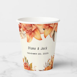 Vasos De Papel Elegant Autumn Floral Wedding