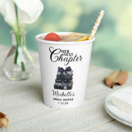 Vasos De Papel Elegant Black & White Book Themed Bridal Shower 