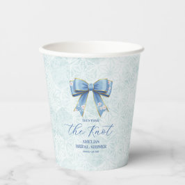 Vasos De Papel Elegant Blue Bow Engagement Party Invitation